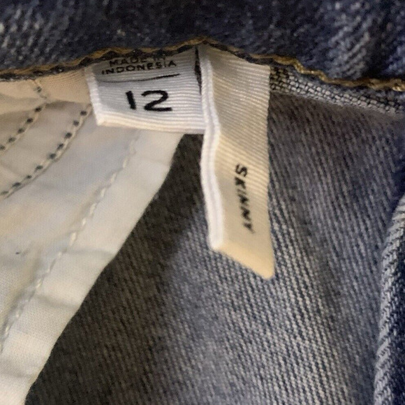 Loft Outlet Jeans Women's 12 Cropped Distressed Stretch 25" Inseam Medium Wash - Picture 4 of 7